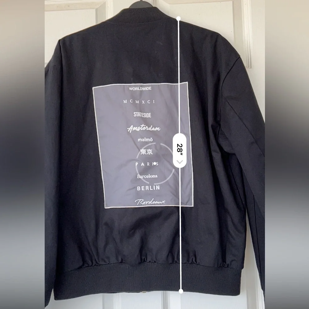 ASOS Brand‎ Unisex Bomber Jacket Black Lined Size XS